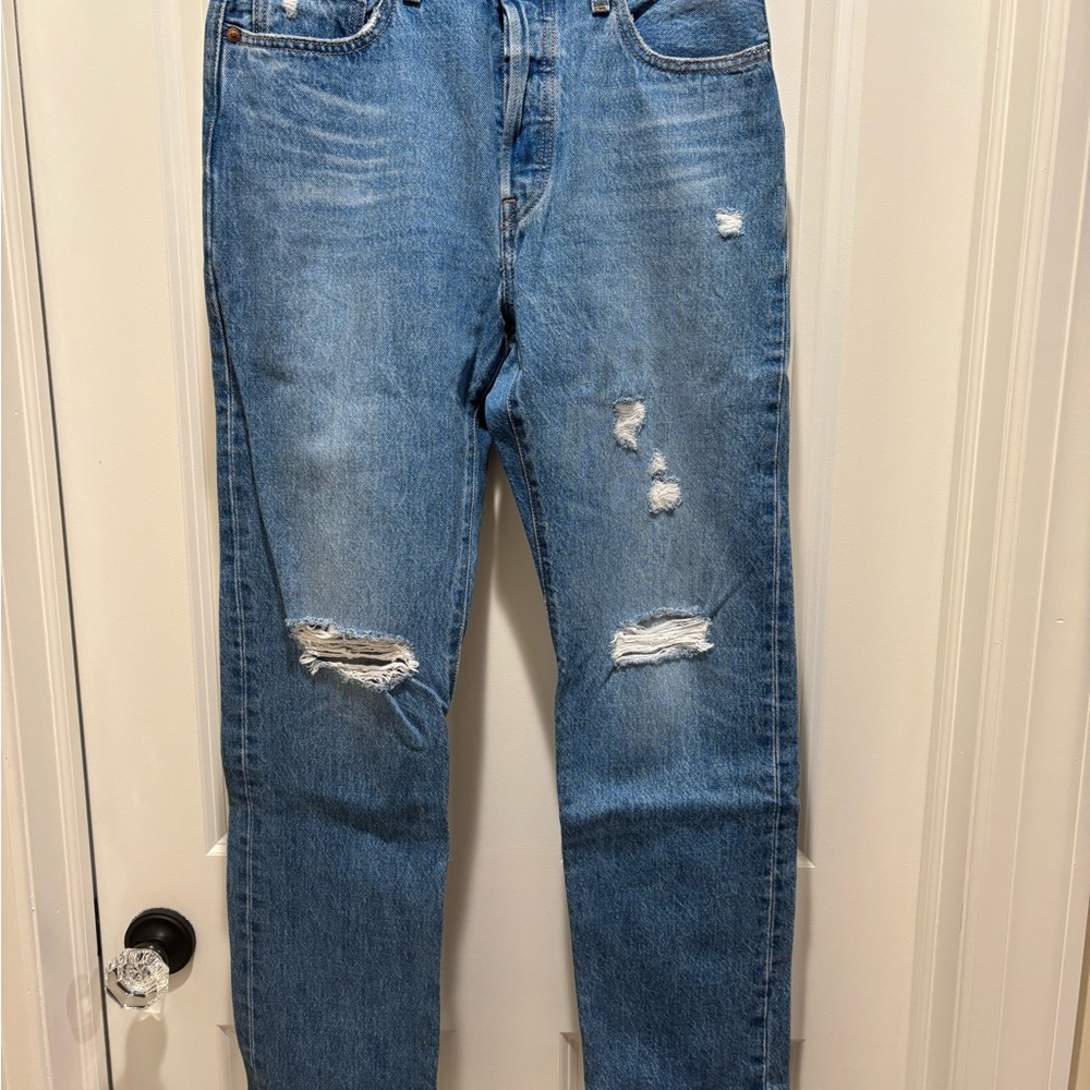 Levi’s Distressed 501 Blue Jeans